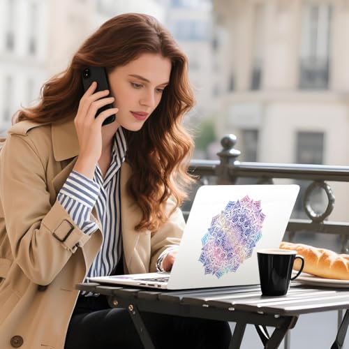 Mandalas Laptop Skin Sticker Decal PVC Vinyl Sticker Notebook PC Protector Waterproof Scratch Resistant Laptop Skin for 12.1 13 13.3 13.6 14 15 15.3 16 Inch Bohemian Style Blue Purple - color: Blue Purple Bohemian