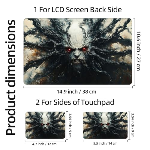 Aesthetic Laptop Skin Sticker, Shadow Wraith with Glowing Red Eyes Waterproof Vinyl Laptop Decal, Removable Bubble Free, Reusable Protective Cover for 13 14 15 15.6 Inch - color: Shadow Wraith with Glowing Red Eyes