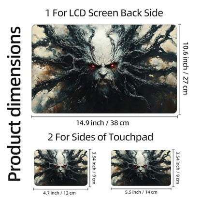 Aesthetic Laptop Skin Sticker, Shadow Wraith with Glowing Red Eyes Waterproof Vinyl Laptop Decal, Removable Bubble Free, Reusable Protective Cover for 13 14 15 15.6 Inch - color: Shadow Wraith with Glowing Red Eyes