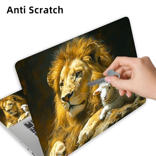 Aesthetic Laptop Skin Cover,12-15.6 Inch Universal Vinyl Sticker Decal,Waterproof Scratch-Resistant Notebook Wrap,Removable Residue-Free Protector,Lion and Lamb - color: Lion And Lamb