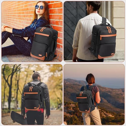 50L Travel Backpack, Flight Approved Carry On Laptop Backpack | Water-resistant, Fits 18 inch laptop, Hiking, Camping, Business, Commute, Men & women - color: Black, size: X-Large