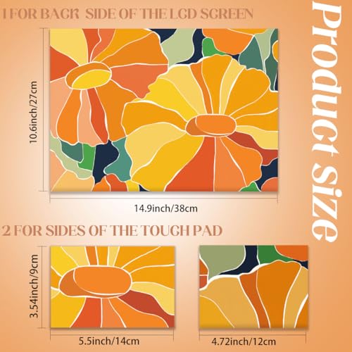 SUPERDANT Laptop Skin Sticker Flowers Laptop Decals Personalized Universal Notebook Computer Wrap Vinyl Skin Stickers Cover Art Decal Removable 12-15.6 Inch Waterproof Scratch-Resistant Gifts Orange - color: Orange