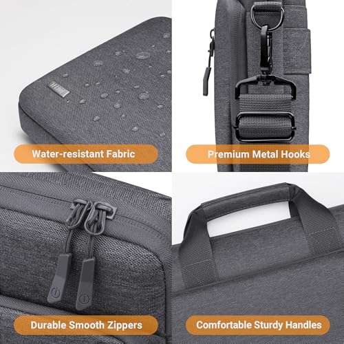 TECOOL 15.6 16 Inch Laptop Bag, 360 Protective Case Sleeve Messenger Bag | Waterproof Computer Briefcase with Shoulder Strap for 15.6 16 Inch Laptop Notebook Chromebook, MacBook Pro 16,Dark Grey - color: Dark Grey, size: 15.6-16 Inch