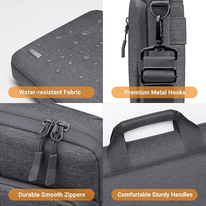TECOOL 15.6 16 Inch Laptop Bag, 360 Protective Case Sleeve Messenger Bag | Waterproof Computer Briefcase with Shoulder Strap for 15.6 16 Inch Laptop Notebook Chromebook, MacBook Pro 16,Dark Grey - color: Dark Grey, size: 15.6-16 Inch