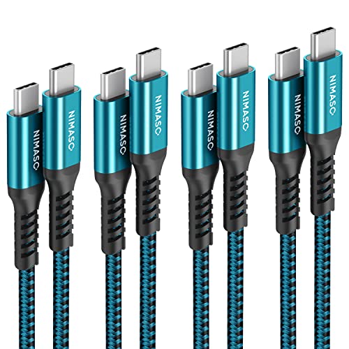 NIMASO USB C to USB C Cable 60W 4-Pack[10ft+6.6ft+3.3ft+1ft], USB Type C Charger Cord Compatible with Samsung Galaxy S21/S21+/S20+ Ultra Note 20, Pixel 4/3 XL, MacBook iPad Pro/Air 2020 (Green) - color: Green