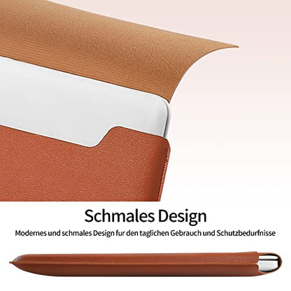 Compatible with Apple 14 inch/13.3 inch Laptop Sleeve, Padded Case, Thin Portable, Versatile Bag - Compatible with 2022 Pro, 2015 Pro, Air-Brown - color: brown