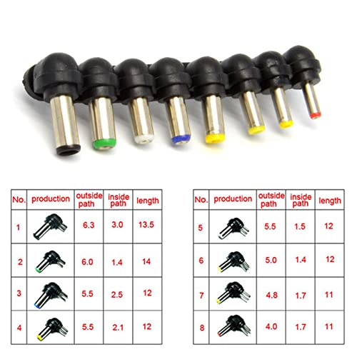 Ejoyous Car Laptop Charger Adapter 15V-24V, 80W Power Adapter Notebook Charger Power Supply Set with 8 Plug Heads, for Laptop Notebook Computers