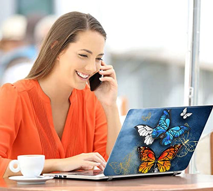 Laptop Notebook Skin Sticker Cover Decal Fits 12 13 13.3 14 15 15.4 15.6 inch Laptop Protector Notebook PC | Easy to Apply, Remove and Change Styles (Colorful Butterfly)