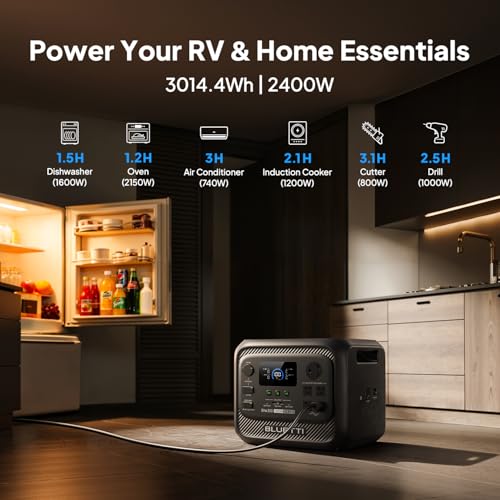 BLUETTI Elite 300 Portable Power Station for RV & Home Backup 3014.4Wh | 2400W (4800W Surge), LiFePO4 Battery, Smallest 3kWh Solar Generator for Emergency, RV Power with TT-30 RV Port & 12V/30A DC - style: BLUETTI Elite 300 Portable Power Station