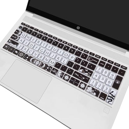 Cute Keyboard Cover for 15.6 inches HP ProBook 450 G8 G9 G10 / ProBook 455 G8 G9 G10 /ProBook 650 G8/HP Zbook Power G8 G9, Silicone Keyboard Skin, US Layout, Sun and Moon - color: Sun and Moon