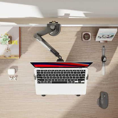 NB SmooVex™ Laptop Mount with Adjustable Tray for 10-17” Notebook, Full Motion Arm with VESA Plate for Monitor Upto 32"