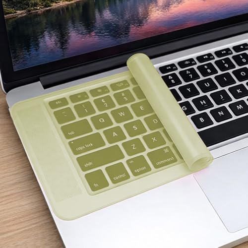Laptop Keyboard Protector Silicone Transparent Cover for Dustproof Protection Compatible with 13-14 Inch (Yellow) - color: yellow