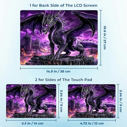 Reusable Universal Laptop Skin Sticker, Cut to Fit for 11.6–15.6 Inch Laptops, Waterproof Protective Film, No-Residue - Purple Dragon - color: Purple Dragon