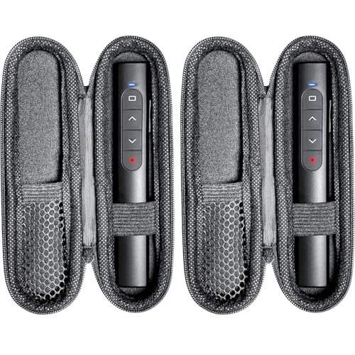 (2 Units) Wireless Presenter Remote with Case, Presentation Clicker with Hyperlink & Volume Remote Control PowerPoint Office Presentation Clicker for Keynote/PPT/Mac/PC/Laptop(Battery Included) - style: 2 Units Black & Case