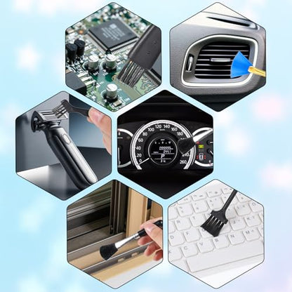Keyboard Brush, 10 Pcs Mini Anti Static Brush Keyboard Cleaning Brushes Kit Nylon Dust Cleaning Brushes for Electronic Devices Computer Motherboard Fans Camera Small Space
