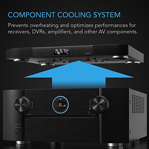 AC Infinity AIRCOM T9, Quiet Cooling Fan System 17" Top-Exhaust | For Receivers, Amps, DVR, AV Cabinet Components - size: 17" Top-Exhaust, style: Smart Controller