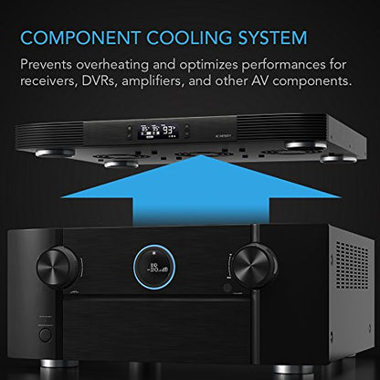 AC Infinity AIRCOM T9, Quiet Cooling Fan System 17" Top-Exhaust | For Receivers, Amps, DVR, AV Cabinet Components - size: 17" Top-Exhaust, style: Smart Controller