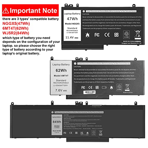 Fancy Buying 62Wh 6MT4T 7V69Y TXF9M 79VRK 07V69Y 0HK6DV 079VRK 0TXF9M Laptop Battery for Dell Latitude 14 5470 E5470 15 5570 E5570 Notebook 15.6 inch Precision 15 3510 M3510 0C1P4 451-BBUN 451-BBTW - size: 9.83*4.05*0.27inch 6MT4T