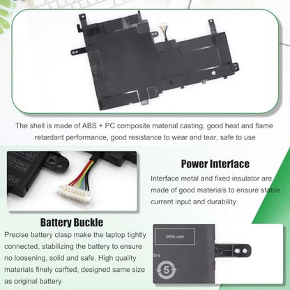 B31N1842 Laptop Battery Replacement for ASUS VivoBook S15 X513EA X513EP X513EQ X531F X531FA K531F S531F S531FA S531FL V531F V531FA V531FL S5500F S5500FL V5050E V5050EA Series 11.52V 42Wh - size: 9.64*5.53*0.19inch B31N1842