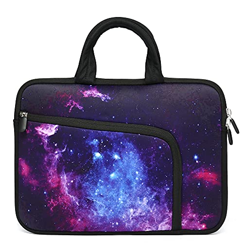 11 11.6 12 12.1 12.5 inches Laptop Sleeve Chromebook Case Ultrabook Case Notebook Sleeve PC Messenger Bag Tablet Case Neoprene Handle Sleeve for Men Women, Two Pockets(Purple Galaxy 1) - color: Purple Galaxy 1, size: For 11" 11.6" 12" 12.1" 12.5 Inch