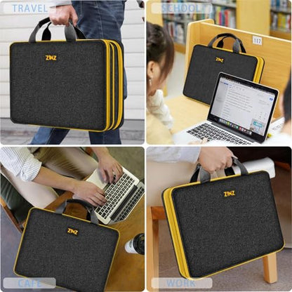 Slim Expandable Laptop Case 15.6 Inch Sleeve Upgraded Protective Durable Recycled Carrying Case Compatible with MacBook 15" & 16" and Most 15" 15.6" 16" Notebook,BK01YL01 - color: Bk01yl01, size: 15.6"