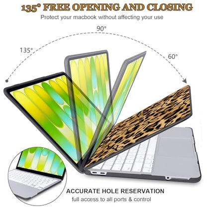 Leopard Print Hard Case for 2026 MacBook Neo 13" A18 Pro Chip A3404 | Brown Cheetah & Bow Design. Sweet Meets Wild. 5-in-1 Kit Included. Perfect for Students, Office & Travel. Not for Air/Pro 13" - color: Leopard Print & Bow