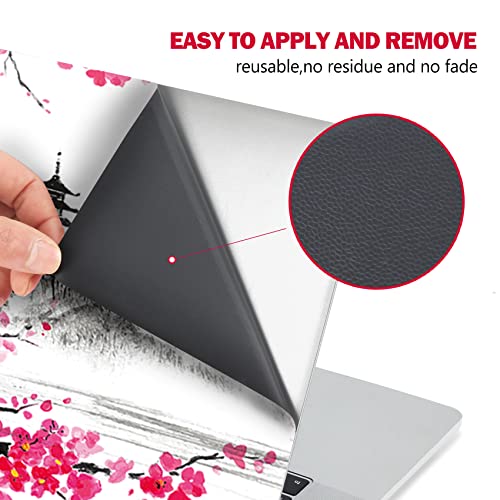 AIMSA Laptop Skin Sticker Decal, 12 13 13.3 14 15 15.4 15.6 inch Laptop Art Decal Protector Notebook Netbook PC 15.6" Universal Vinyl Cover, Mountain Sakura Ink Painting - color: Mountain Sakura Ink Painting