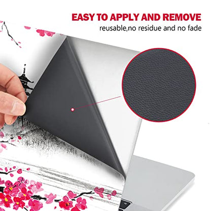 AIMSA Laptop Skin Sticker Decal, 12 13 13.3 14 15 15.4 15.6 inch Laptop Art Decal Protector Notebook Netbook PC 15.6" Universal Vinyl Cover, Mountain Sakura Ink Painting - color: Mountain Sakura Ink Painting