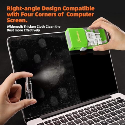 All-in-1 Keyboard Cleaner Laptop Cleaning Kit,Computer Screen-Safe Tools | MacBook iPad iPhone,Electronics Brush Tool for PC Camera Lens Earbuds,Deep Cleaning Spray Cloth, High-Density Soft Brush - color: LightGreen