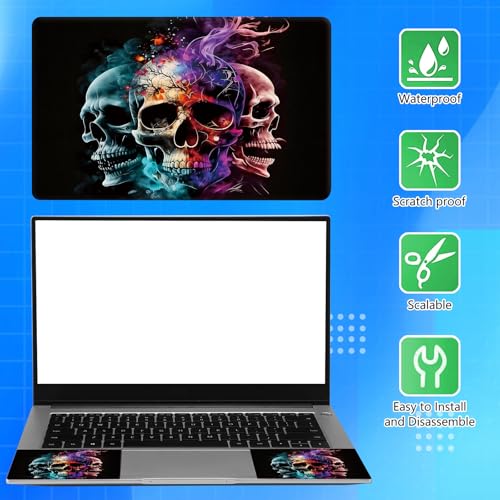 Universal Laptop Skin Sticker Decal for 11.6”12" 13" 13.3" 14" 15" 15.4" 15.6" Reusable Waterproof Scratch-Scratch Resistant Protective Vinyl Laptop Notebook Skin Stickers - Fire ice Skull - color: Fire ice Skull