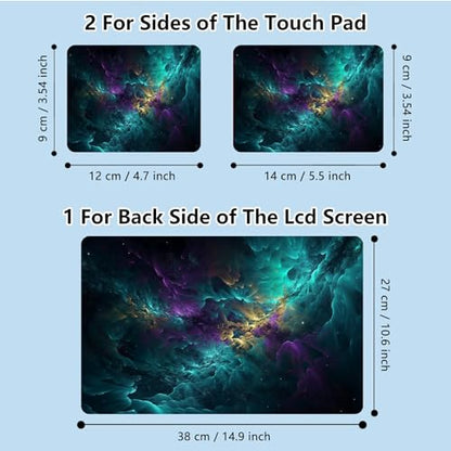 Universal Laptop Skin Sticker with 2 Wrist Pad Skins, Waterproof Scratch Resistant Vinyl Laptop Cover Decal, Cut to Fit for 11–15.6 Inch MacBook HP Dell Lenovo, Galaxy Clouds - color: Galaxy Clouds