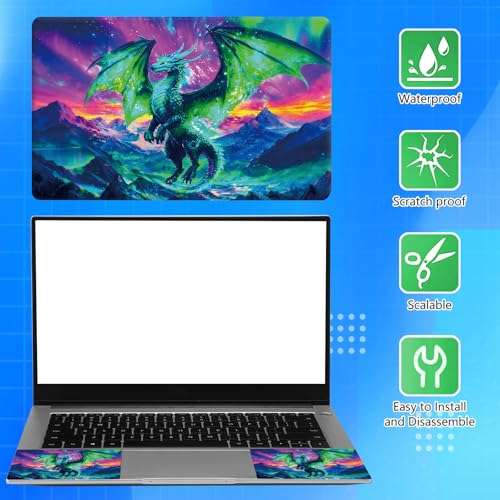 Universal Laptop Skin Sticker Decal for 11.6”12" 13" 13.3" 14" 15" 15.4" 15.6" Reusable Waterproof Scratch-Scratch Resistant Protective Vinyl Laptop Notebook Skin Stickers - Mountain Green Dragon - color: Mountain Green Dragon