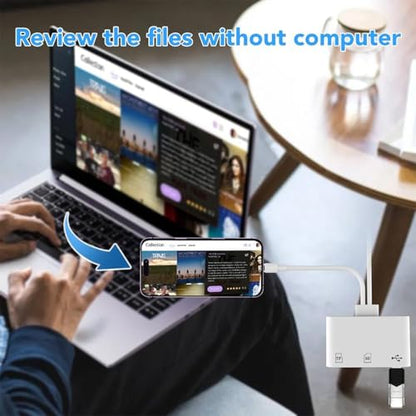 SD/TF/USB Card Reader, 5 in 1Universal Memory Card Reader with USB Adapter Plug and Play, SD Card and TF Card Viewer Supports with Laptop Tablet etc Devices, No App Required (2pcs)