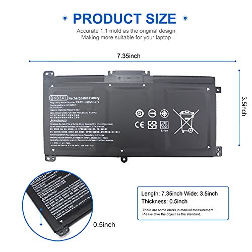 BK03XL 916811-855 Laptop Battery for HP Pavilion X360 14 14m, 14m-ba114dx 14m-ba011dx 14m-ba013dx 14-ba253cl 14-ba125cl 14-ba175nr 14m-ba015dx 14-ba051cl bk03041xl 916366-421 541 TPN-W125 HSTNN-LB7S