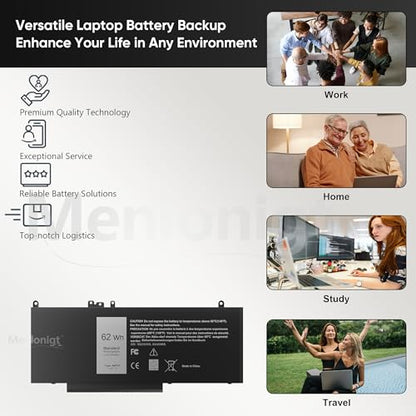 6MT4T Battery E5470 battery E5570 battery Compatible with Dell Latitude 14 5470 E5470 15 5570 E5570 Precision 15 3510 M3510 Series Notebook Replacement for 7V69Y TXF9M 79VRK HK6DV 07V69Y [7.6V/62Wh] - size: 9.17 x 3.73 x 0.27 inches 6MT4T BATTERY