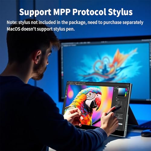 17.3" 4K Portable Monitor Touchscreen, 120Hz UHD Gaming Display 3840x2160 with MPP Stylus Support, 100% DCI-P3, HDMI 2.1 USB-C, VESA External Screen for Laptop Console PC - size: 17.3 Inch