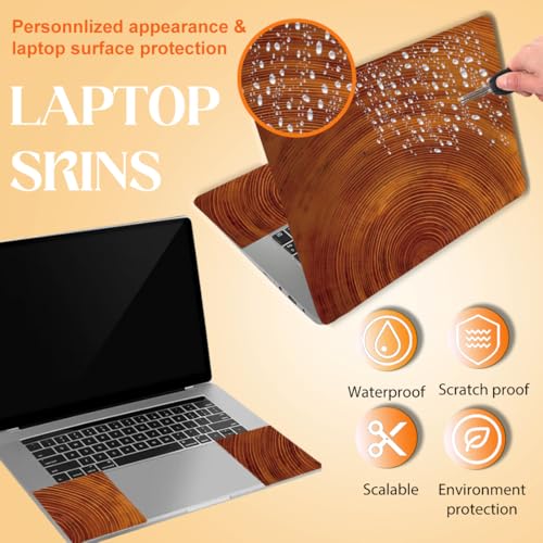 SUPERDANT Laptop Skin Sticker Tree Ring Growth Laptop Decals Personalized Universal Notebook Computer Wrap Vinyl Skin Stickers Cover Art Decal Removable 12-15.6 Inch Waterproof Gifts - style: Growth Ring Pattern