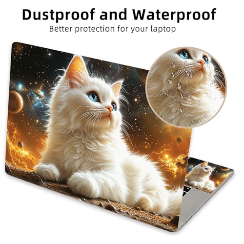 Aesthetic Laptop Skin Cover,12-15.6 Inch Universal Vinyl Sticker Decal,Waterproof Scratch-Resistant Notebook Wrap,Removable Residue-Free Protector,Cosmic Cat Space - color: Cosmic Cat Space