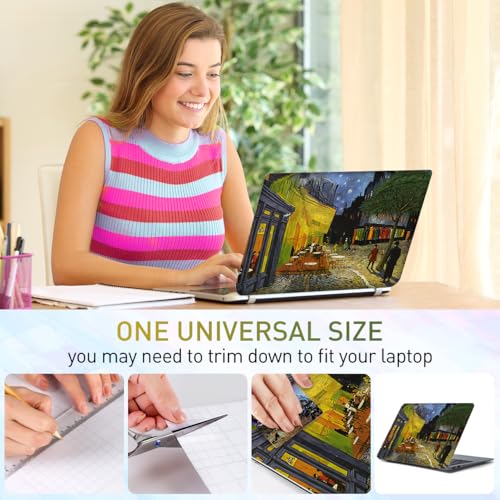 12.1-15.6 Inch Laptop Skin Decal, Universal Reusable Vinyl Cover Sticker for Notebook PC, Waterproof Art Protector - Terrace of The Cafe - color: Terrace of the café