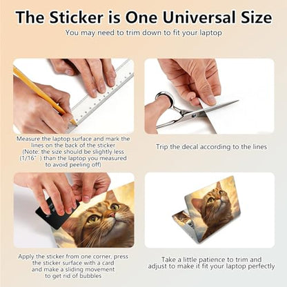 Laptop Skin Sticker Decal 15.6 Inch,12 13 13.3 14 15 15.6 in Laptop Netbook Skins for Notebook,Art Decal Removable Waterproof Scratch Resistant,Universal Vinyl Cover,Orange Cat Sky - color: Orange Cat Sky