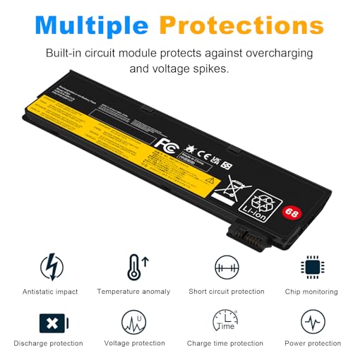 Fancy Buying 0C52861 0C52862 Battery for Lenovo Thinkpad L450 L460 L470 T440 T440s T450 T450s T460 T460P T470P T550 T560 K2450 S440 S540 P50S W550 W550S X240 X250 X260 X270 Series 45N1128 45N1734 - size: 8.11*2.52*0.35inch