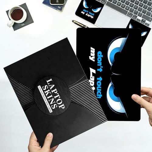 Universal Laptop Skin Sticker with 2 Wrist Pad Decals, 3-Piece Removable Vinyl Laptop Cover, Don't Touch Waterproof Anti-Scratch, Easy-Trim Fit for 13.3" 14" 15.6" Laptops - color: Don't Touch