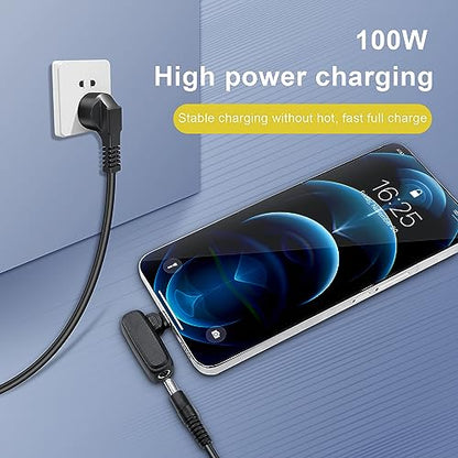 100W PD USB Type C to DC 4.5mm x 0.6mm Adapter,90 Degree DC 4.5x0.6mm Female to USB Type C Male Power Charging Adapter for Laptop Power Supply