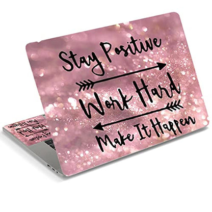 DINKY Laptop Skin Sticker Decal, 13" 13.3" 14" 15" 15.4" 15.6 inch Laptop Universal Reusable Vinyl Skin Stickers Cover Art Decal Notebook PC Personalized Protector (Pink Letters) - color: Pink Letters