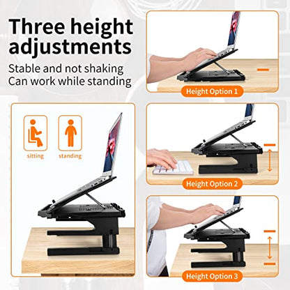 Laptop Stand for Desk, Phone Stand, Extended Laptops Riser, Elevator, 3 Height Adjustable, Rotatable Base, 10-17 Inches - color: Upgraded