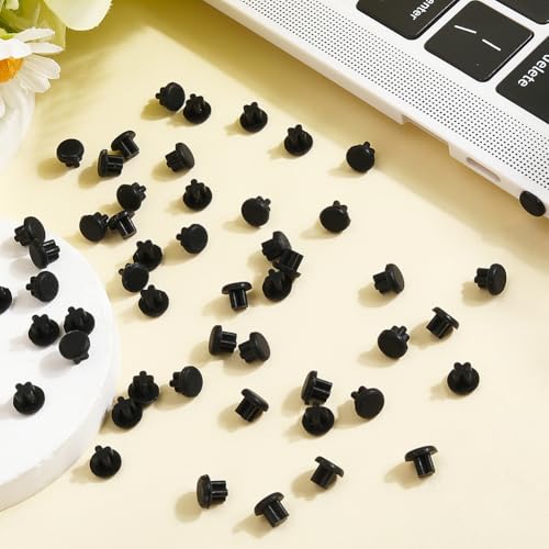 CREATCABIN 50 Pcs 3.5mm Silicone Dust Plugs Caps Protector Anti-Dust Headphone Jack Dust Plugs Cover Universal Headphone Port Stopper Cap for Earphone Mobile Phone Laptop Desktop Computer Black - style: 3.5mmBalck
