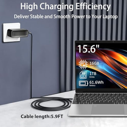 TAIFU 12V AC Adapter Charger Compatible with Laptop Computer Auusda F152 F152A T152A T156A A146G F146 Y140 T140J T141J Y140N Intel N95 N5095 N150 J4105 J4125 14.1" 15.6" Power Supply Cord