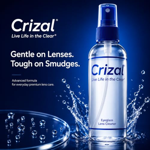 Crizal® Eyeglass Cleaner Kit | 6-Pack with Lens Cleaner Spray & Premium Microfiber Cleaning Cloth | Designed & Tested by Crizal® | Safe for Advanced AR & Anti-Reflective Lens Coatings - color: 3 Spray's & 3 Cloth's
