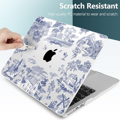 for MacBook Air 13 Inch (13.6 Inch) Case, M5/M4/M3/M2 Chip 2026 2025 2024 2023 2022, Hard Plastic Printed Cover with Screen Protector & Keyboard Cover & Dust Plugs, Toile Pattern - color: Toile Pattern