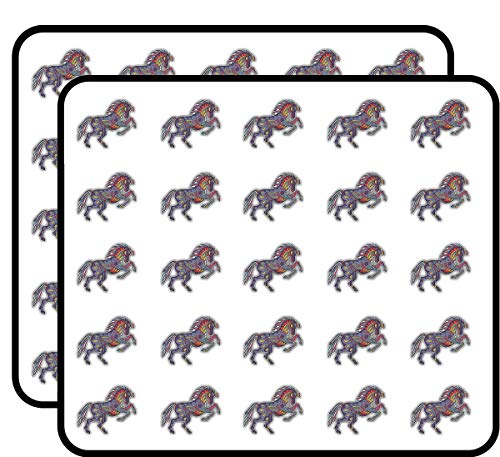 Horse Animal Doodle Waves Pattern Art Decorative Scrapbooking Sticker Waterproof Vinyl Stickers for Water Bottle, Laptop & Phone Case – 50 Pack